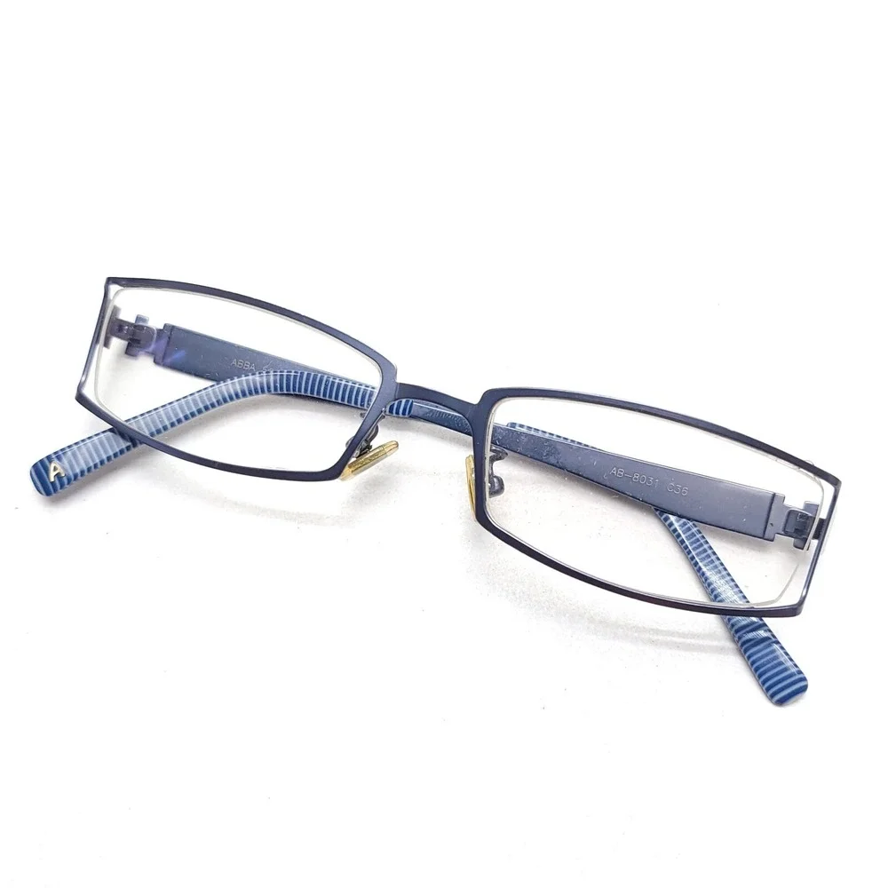 ABBA Eyeglass Frames ONLY AB 8031‎ C36 52/18/138 Silver Blue